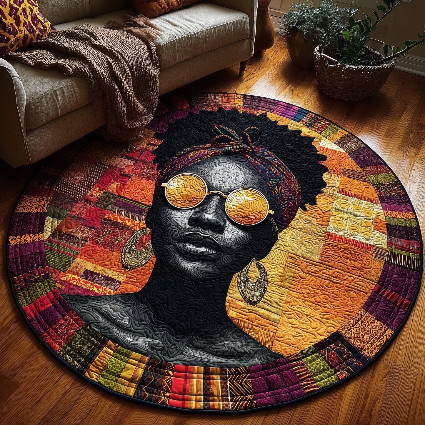 Majestic Lineage Quilted Round Mat GFTONL6859