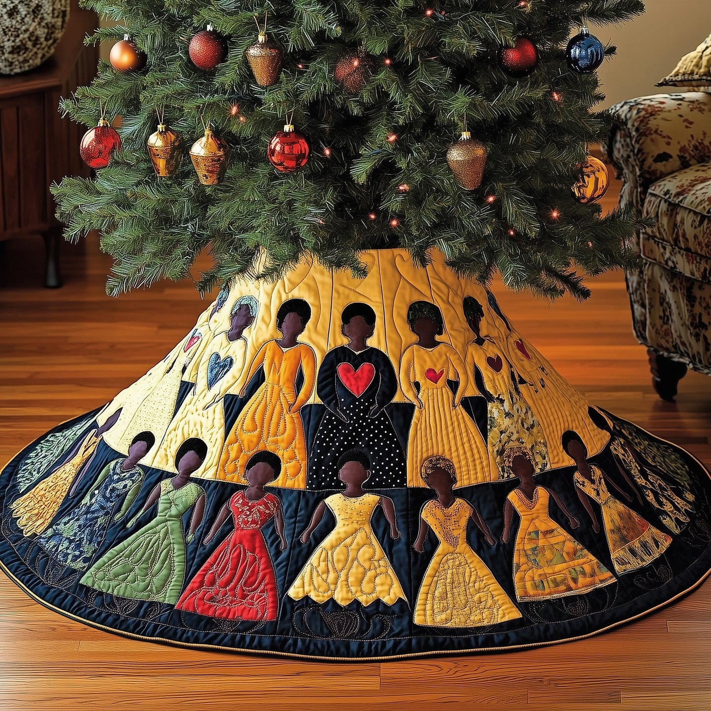 Divine Roots Quilted Tree Skirt GFTONL6867