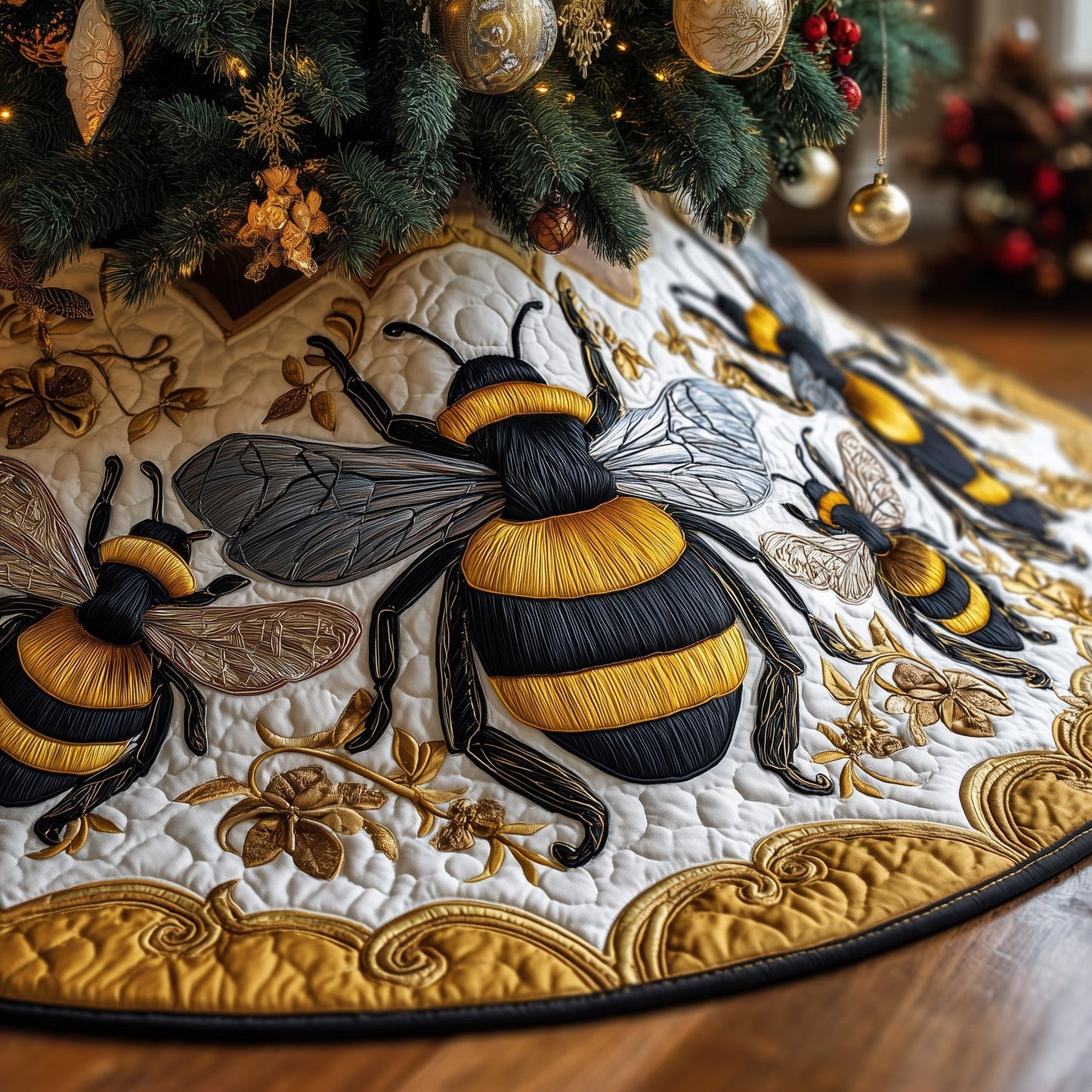 Royal Bee Quilted Tree Skirt GFTONL6930