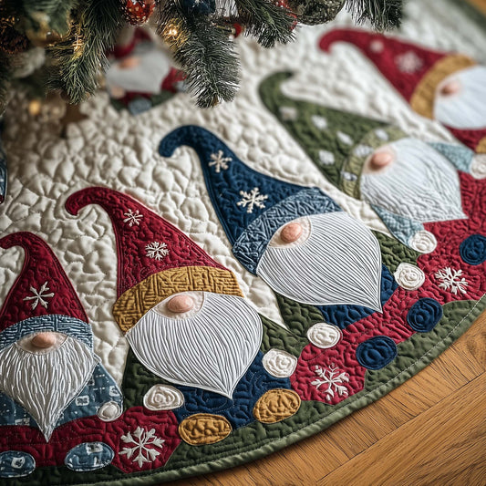 Joyful Gnome Quilted Tree Skirt GFTONL7077