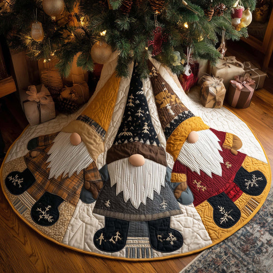Joyful Gnome Quilted Tree Skirt GFTONL7078