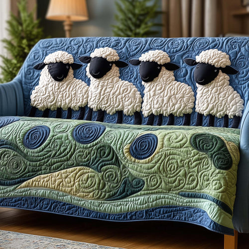 Adorable Sheep Quilted Sofa Cover GFTONL7090