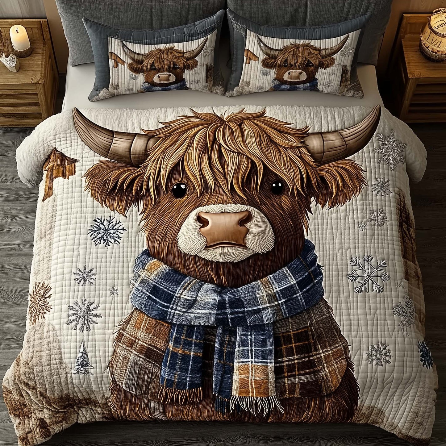 Whimsical Highland Cow Duvet Cover Set GFTONL7125