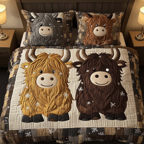 Whimsical Highland Cow Duvet Cover Set GFTONL7127