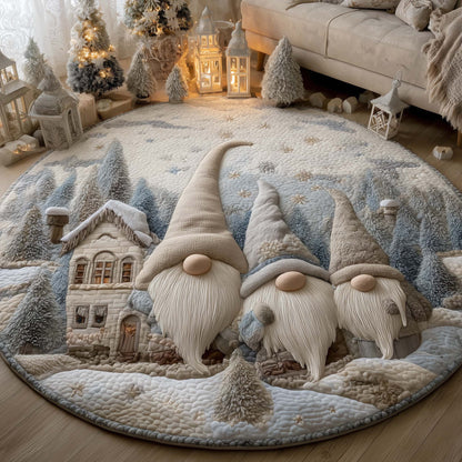 Holiday Gnomes Quilted Round Mat GFTONL7131