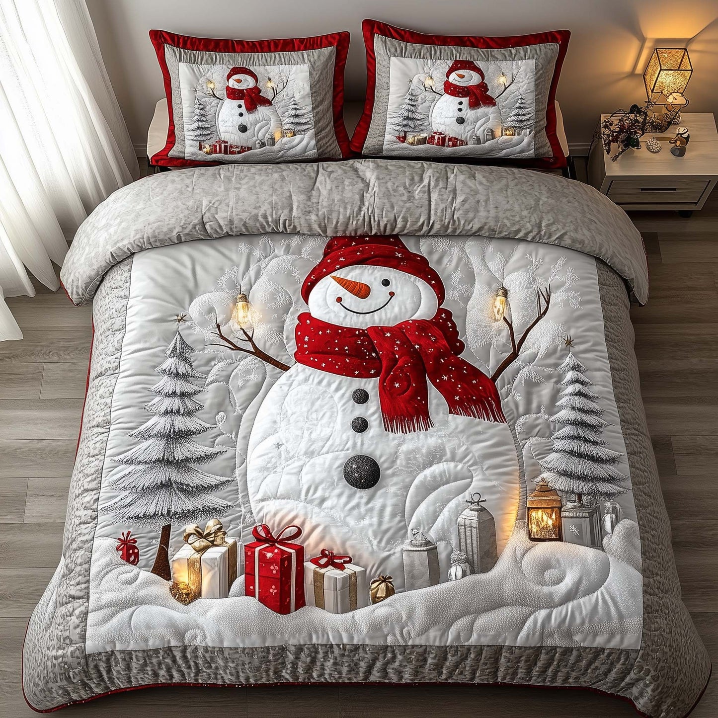 Cheerful Snowman Duvet Cover Set GFTONL7135