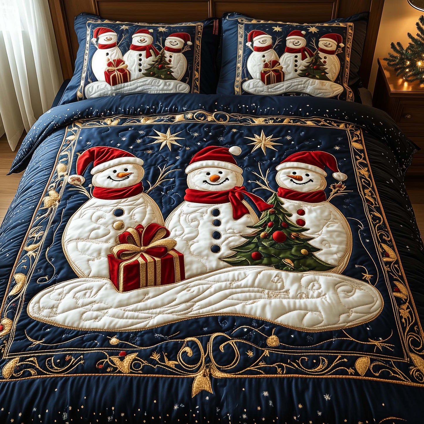 Cheerful Snowman Duvet Cover Set GFTONL7136