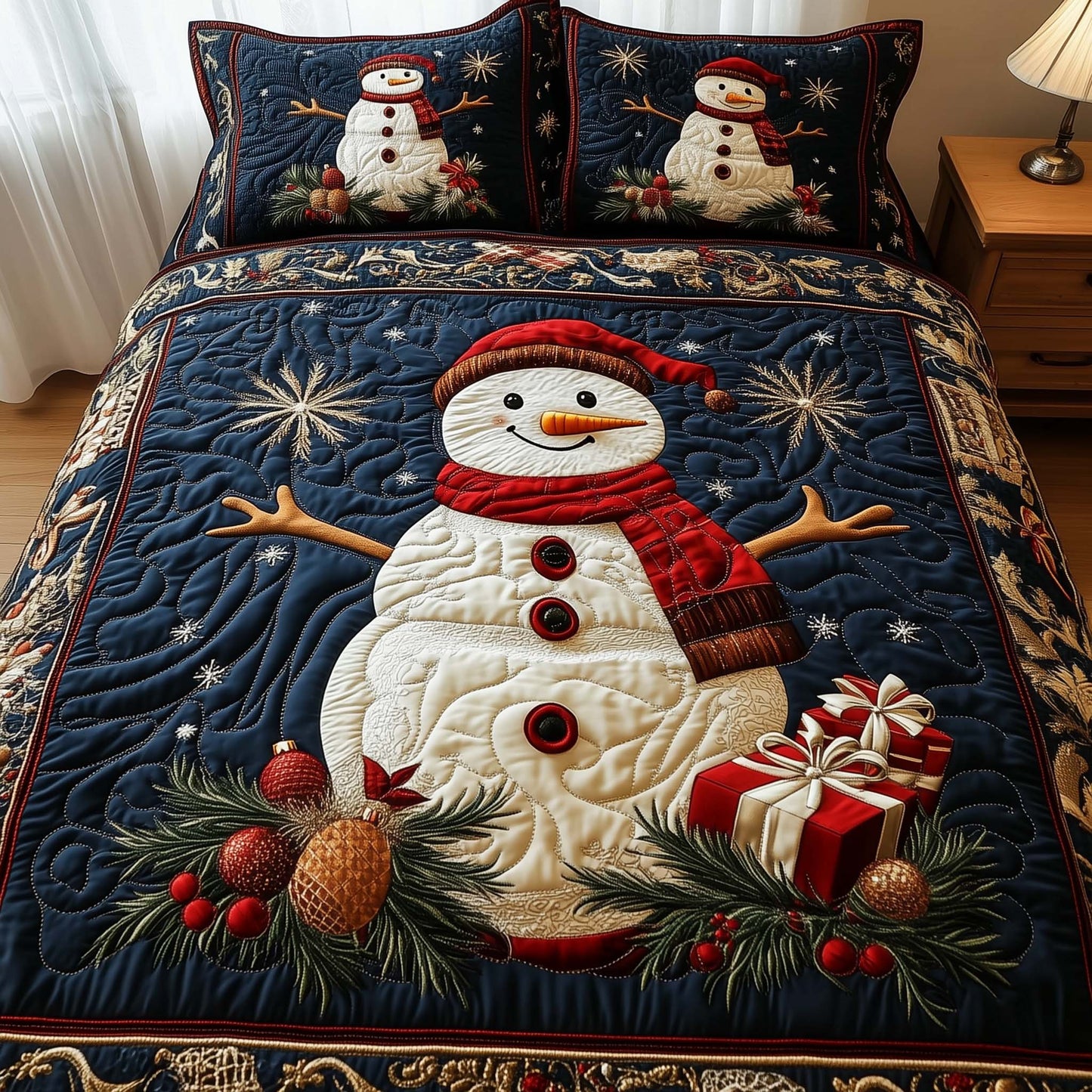 Cheerful Snowman Duvet Cover Set GFTONL7139