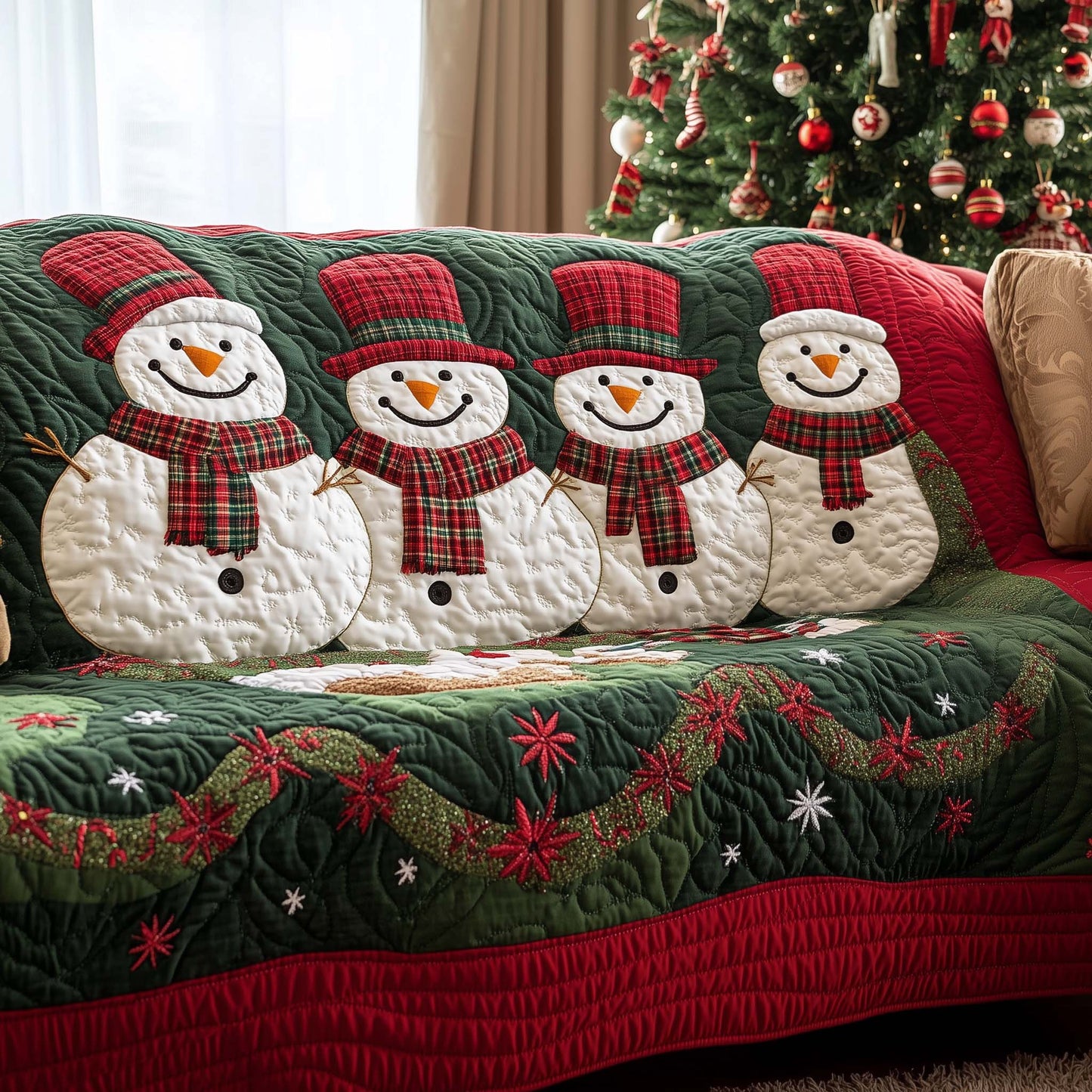 Festive Joy Quilted Sofa Cover GFTONL7240