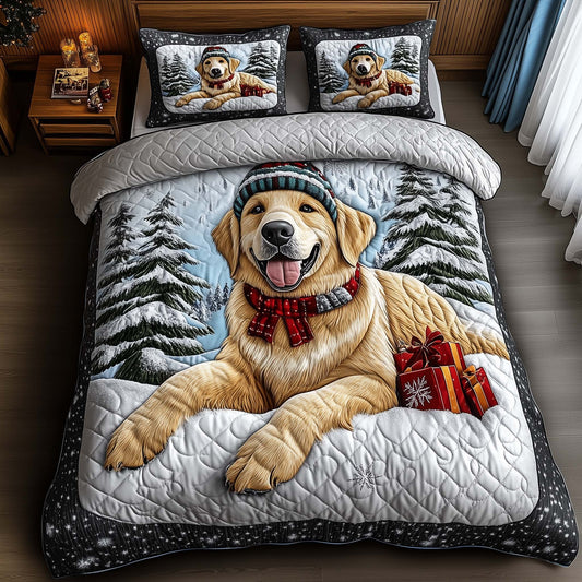 Festive Golden Retriever Duvet Cover Set GFTONL7242