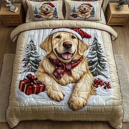 Festive Golden Retriever Duvet Cover Set GFTONL7243