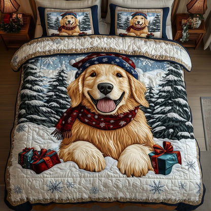 Festive Golden Retriever Duvet Cover Set GFTONL7244