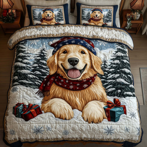 Festive Golden Retriever Duvet Cover Set GFTONL7244