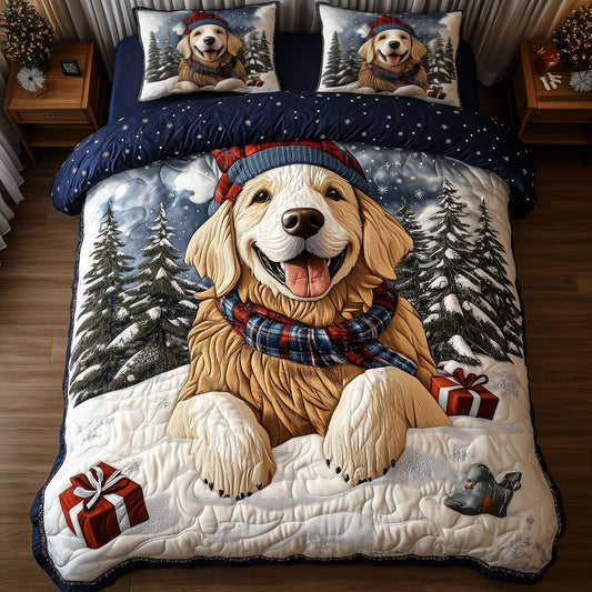 Festive Golden Retriever Duvet Cover Set GFTONL7246