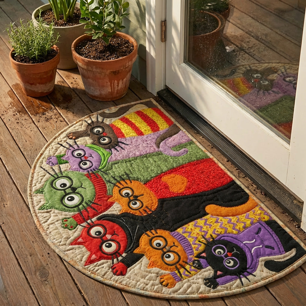 Funky Cat Quilted Welcome Mat GFTONL7302