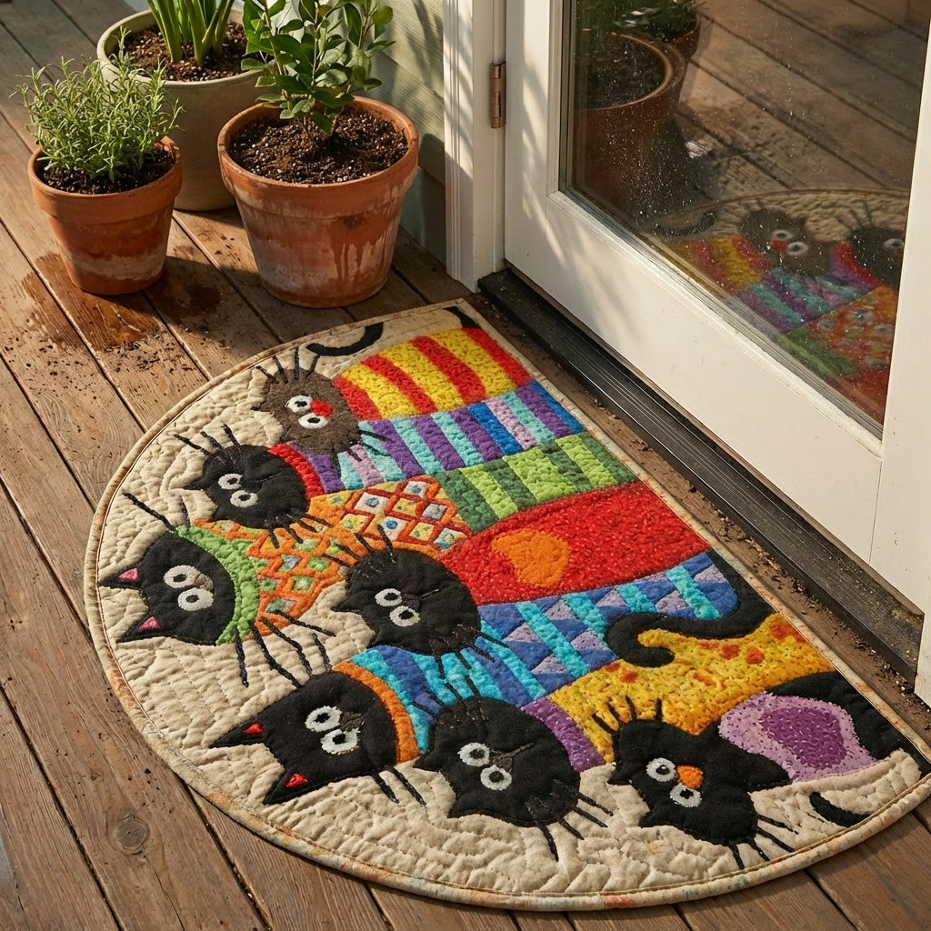 Funky Cat Quilted Welcome Mat GFTONL7303
