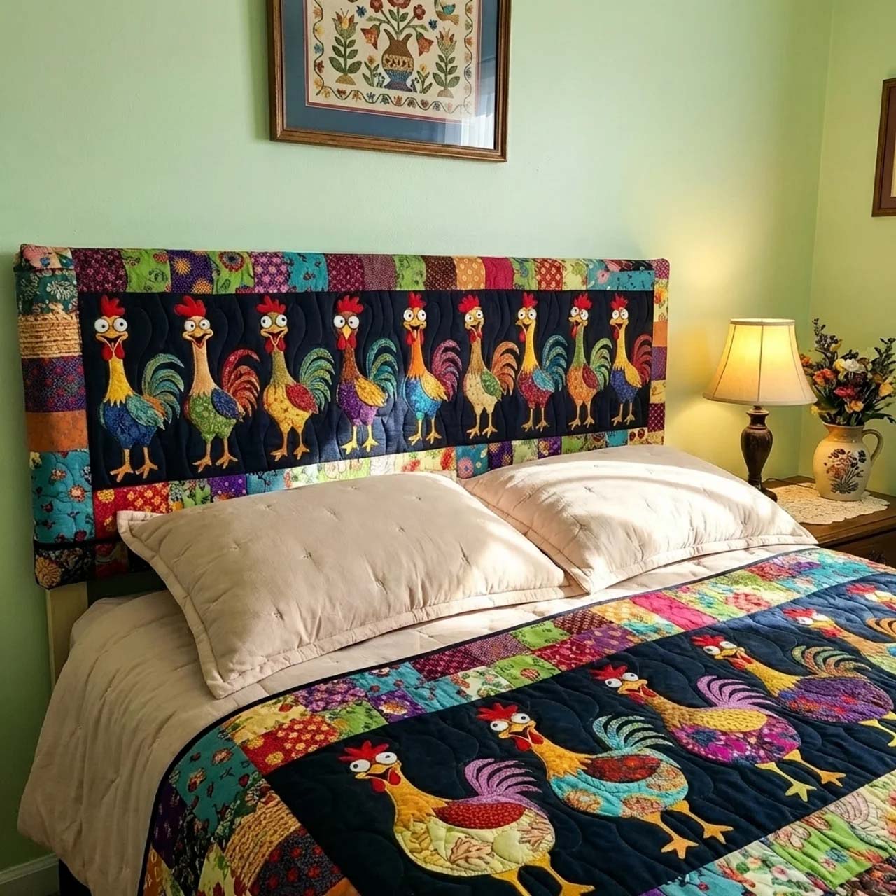 Funky Chicken Quilted Headboard Slipcover GFTONL7317