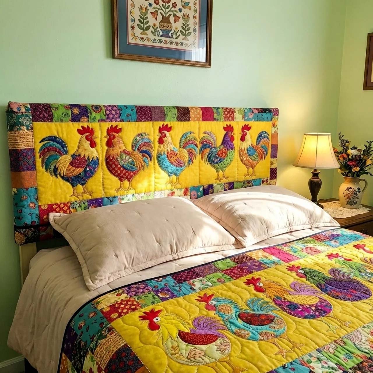 Funky Chicken Quilted Headboard Slipcover GFTONL7319