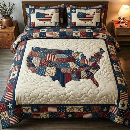 Heritage Patch 3-Piece Quilted Bedding Set GFTONMU04