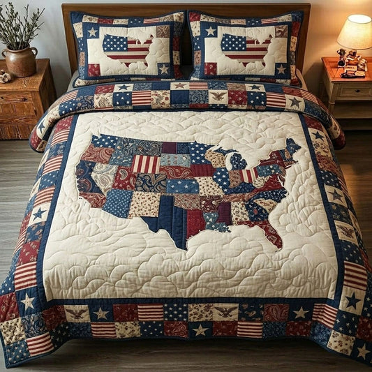 Heritage Patch 3-Piece Quilted Bedding Set GFTONMU04