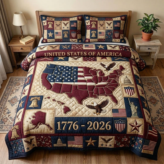 Heritage Patch 3-Piece Quilted Bedding Set GFTONMU05