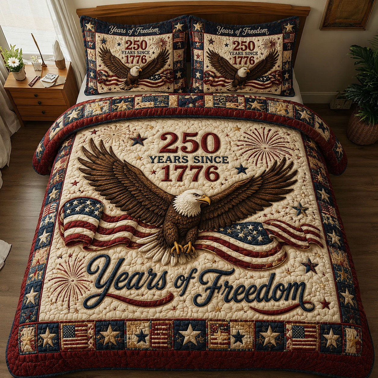 Heritage Patch 3-Piece Quilted Bedding Set GFTONMU06