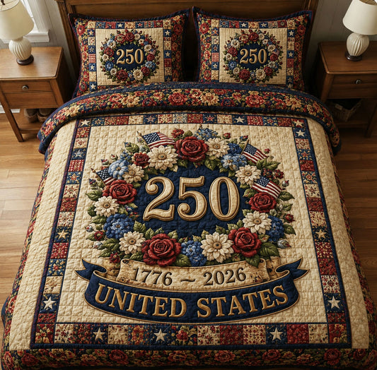 Heritage Patch 3-Piece Quilted Bedding Set GFTONMU08
