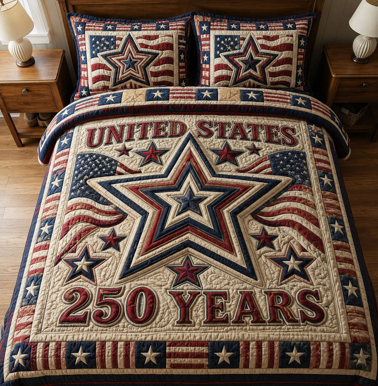 Heritage Patch 3-Piece Quilted Bedding Set GFTONMU09
