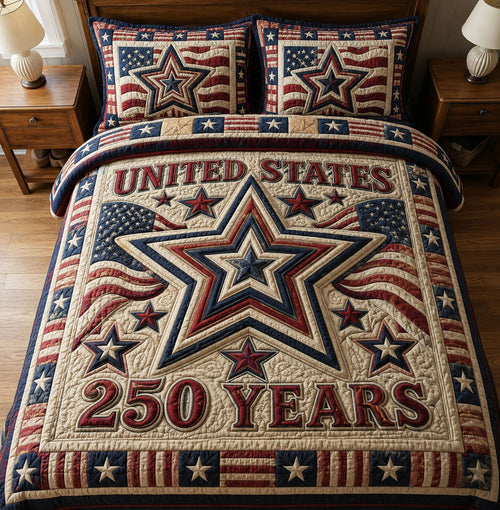Heritage Patch 3-Piece Quilted Bedding Set GFTONMU09