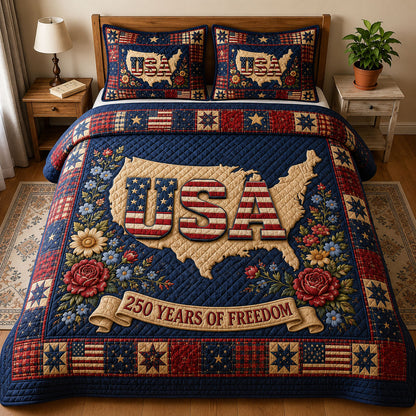 Heritage Patch 3-Piece Quilted Bedding Set GFTONMU10