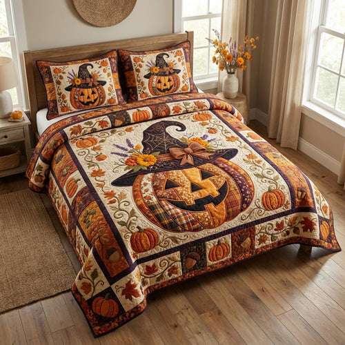 Pumpkin Patch 3-Piece Quilted Bedding Set GFTONMU1056
