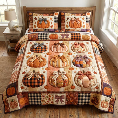 Pumpkin Patch 3-Piece Quilted Bedding Set GFTONMU1057