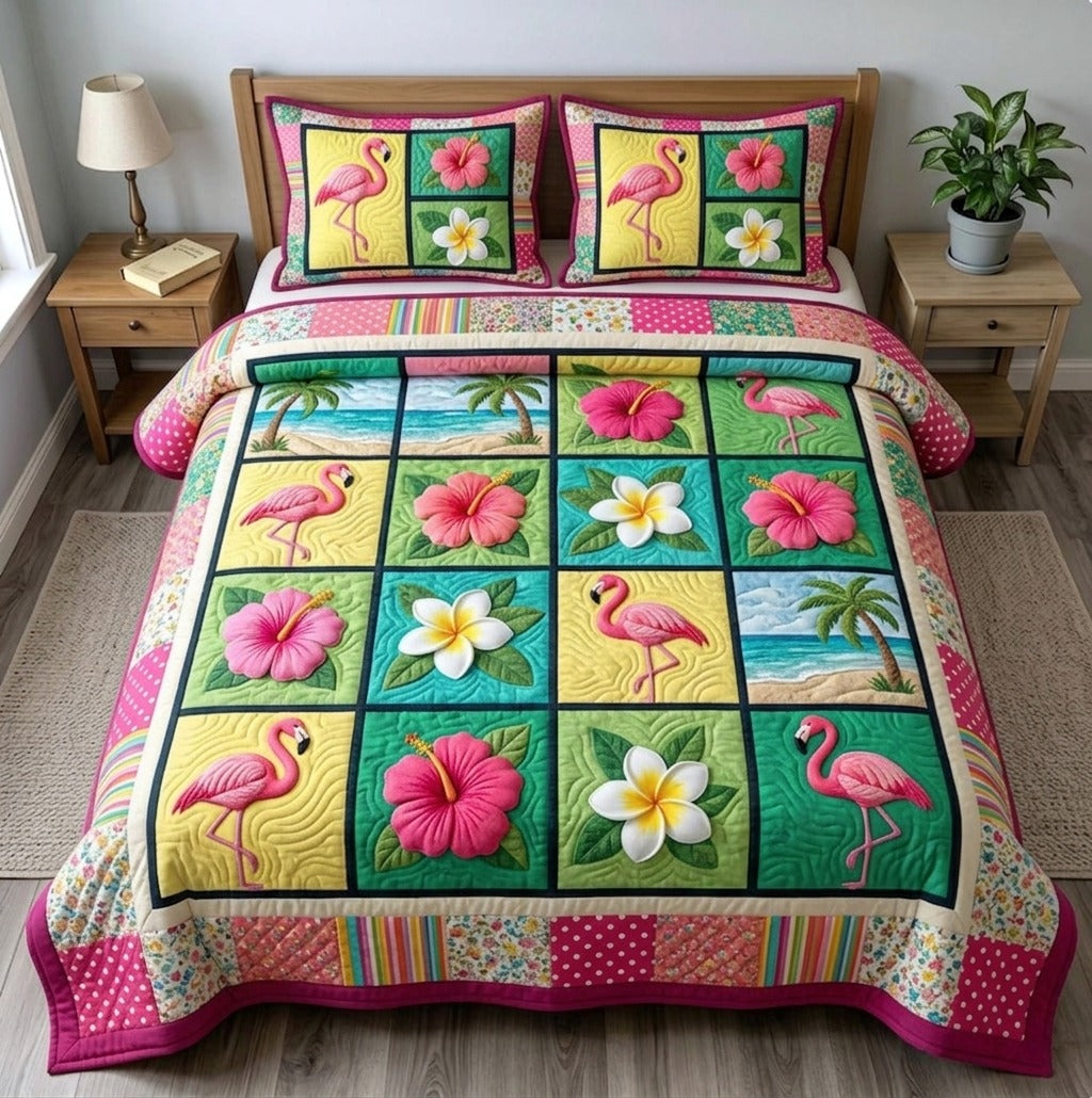 Summer Escape 3-Piece Quilted Bedding Set GFTONMU106