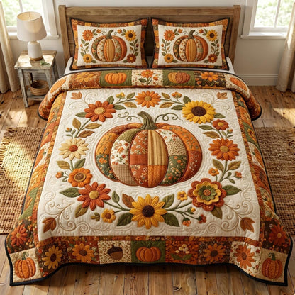 Pumpkin Patch 3-Piece Quilted Bedding Set GFTONMU1061