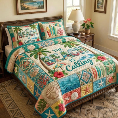 Summer Escape 3-Piece Quilted Bedding Set GFTONMU107