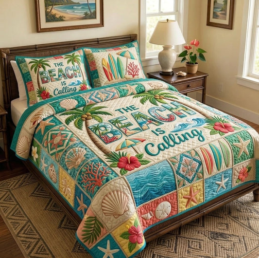 Summer Escape 3-Piece Quilted Bedding Set GFTONMU107
