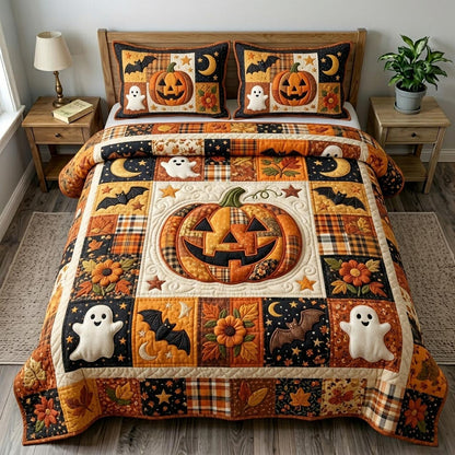 Pumpkin Patch 3-Piece Quilted Bedding Set GFTONMU1092