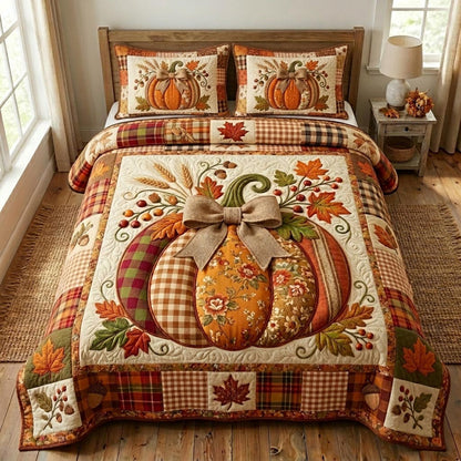 Pumpkin Patch 3-Piece Quilted Bedding Set GFTONMU1095