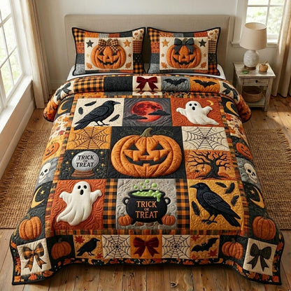 Pumpkin Patch 3-Piece Quilted Bedding Set GFTONMU1096