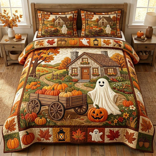 Halloween Ghost 3-Piece Quilted Bedding Set GFTONMU1097