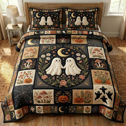 Halloween Ghost 3-Piece Quilted Bedding Set GFTONMU1098