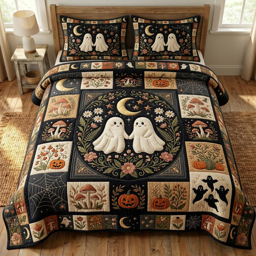 Halloween Ghost 3-Piece Quilted Bedding Set GFTONMU1098