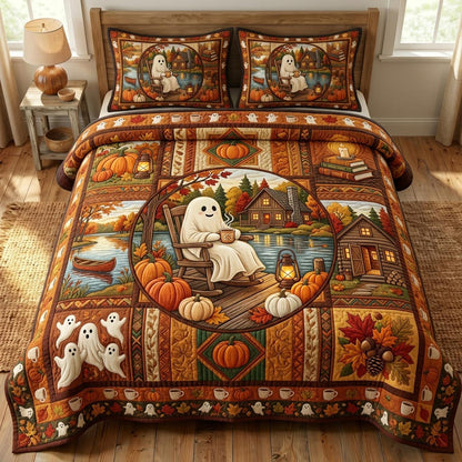 Halloween Ghost 3-Piece Quilted Bedding Set GFTONMU1099