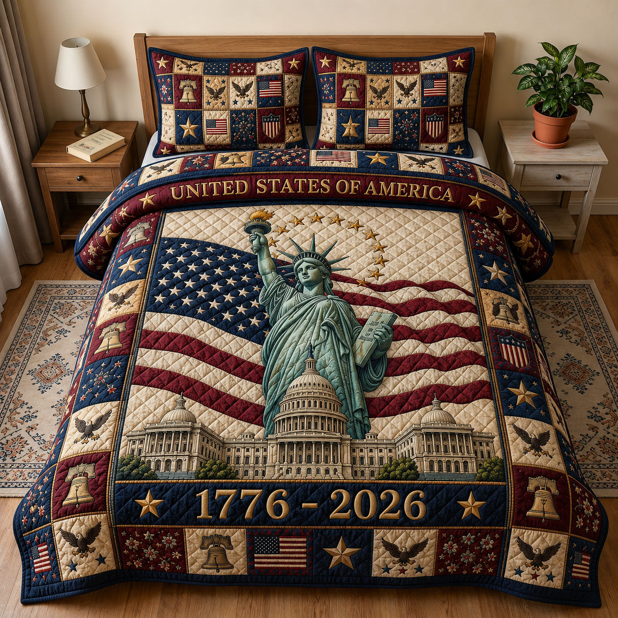 Heritage Patch 3-Piece Quilted Bedding Set GFTONMU11