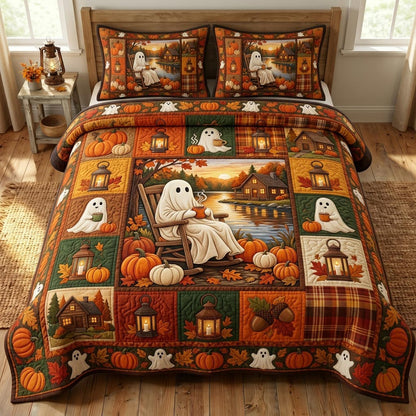Halloween Ghost 3-Piece Quilted Bedding Set GFTONMU1102