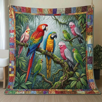 Tropical Parrot Quilted Blanket GFTONMU114