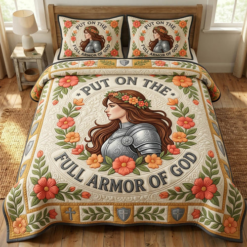 Armor Of God 3-Piece Quilted Bedding Set GFTONMU1147