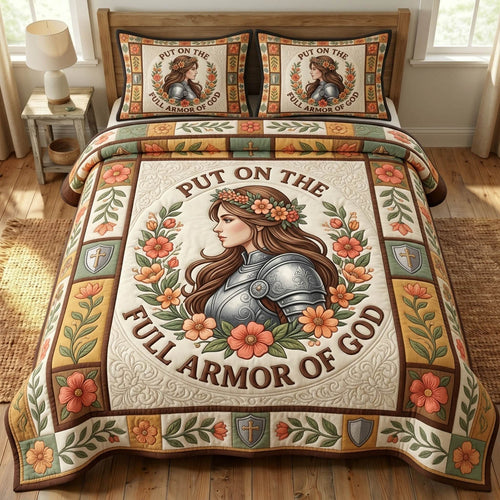 Armor Of God 3-Piece Quilted Bedding Set GFTONMU1148