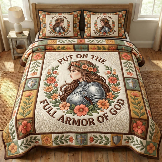 Armor Of God 3-Piece Quilted Bedding Set GFTONMU1148