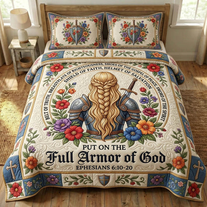Armor Of God 3-Piece Quilted Bedding Set GFTONMU1149